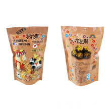 Popcorn Bag/Stand up Snack Bag with Zipper/Gusseted Popcon Packaging